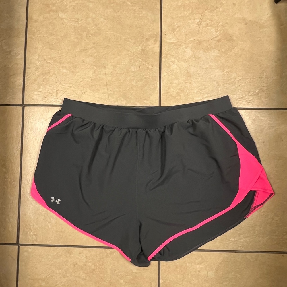 Under Armour Women's Gray Shorts with Pink Accents